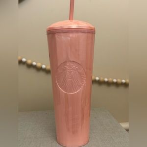 Starbucks Blush Pink Kaleidoscope Venti Tumbler with Dome Lid and Straw